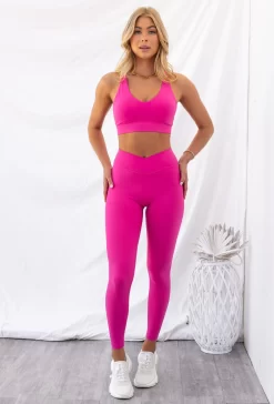 Cross Over Sports Bra - Fuscia -Sportswear Shop PureDash03 11 2022 768