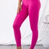 Cross Over Leggings - Fuscia