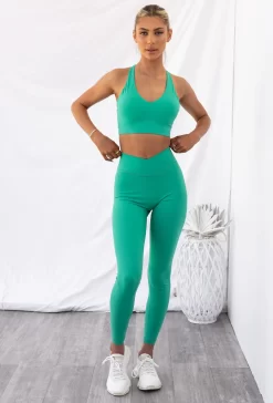 Cross Over Leggings - Green -Sportswear Shop PureDash03 11 2022 800