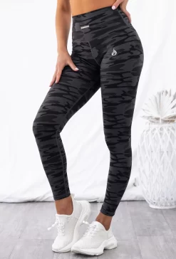 Full Length Leggings - Black Camo