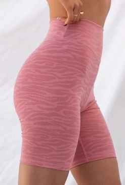 Mid Length Bike Short - Pink Zebra