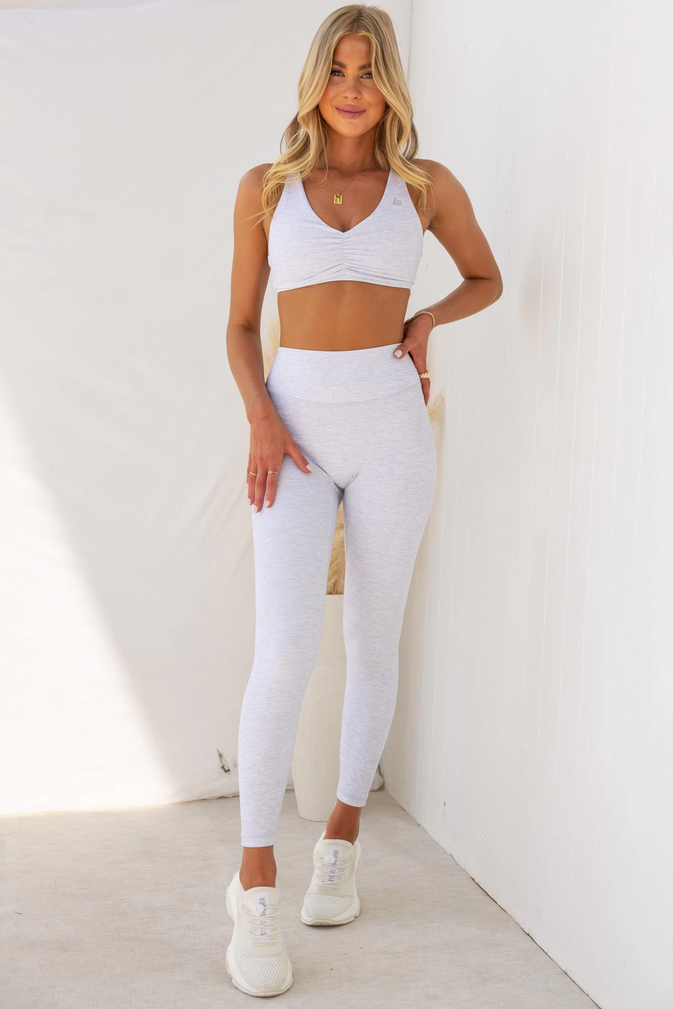 Align Bralette - White Grey Marl 7 Align Bralette - White Grey Marl - Image 7