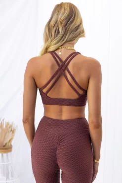 Optic V-Neck Sports Bra - Chocolate