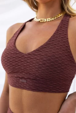 Optic V-Neck Sports Bra - Chocolate -Sportswear Shop Taylah26 09 2022 15