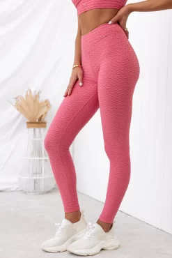 Optic Scrunch Bum Leggings - Lipstick Pink