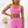 Level Up V-Neck Sports Bra - Pink