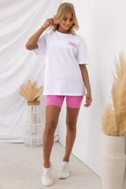 Level Up Oversized Tee - Pink/White -Sportswear Shop Taylah26 09 2022 429