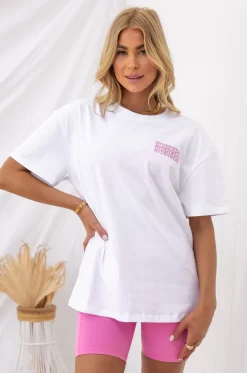 Level Up Oversized Tee - Pink/White -Sportswear Shop Taylah26 09 2022 431