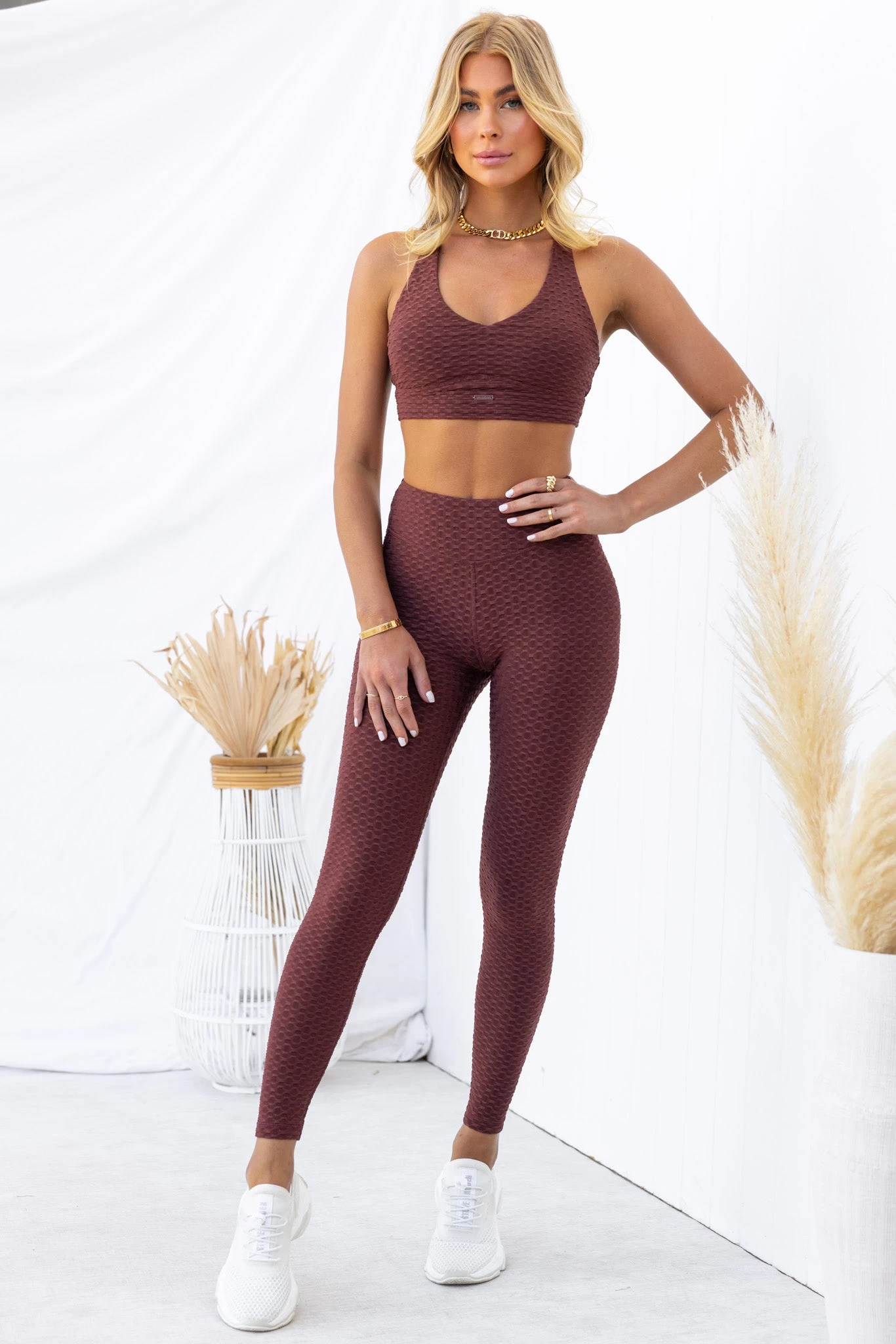 Optic Scrunch Bum Leggings - Chocolate 8 Optic Scrunch Bum Leggings - Chocolate - Image 8
