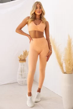 Zero Rise Everyday Ankle Length Leggings - Apricot Marl -Sportswear Shop Taylah26 09 2022 852