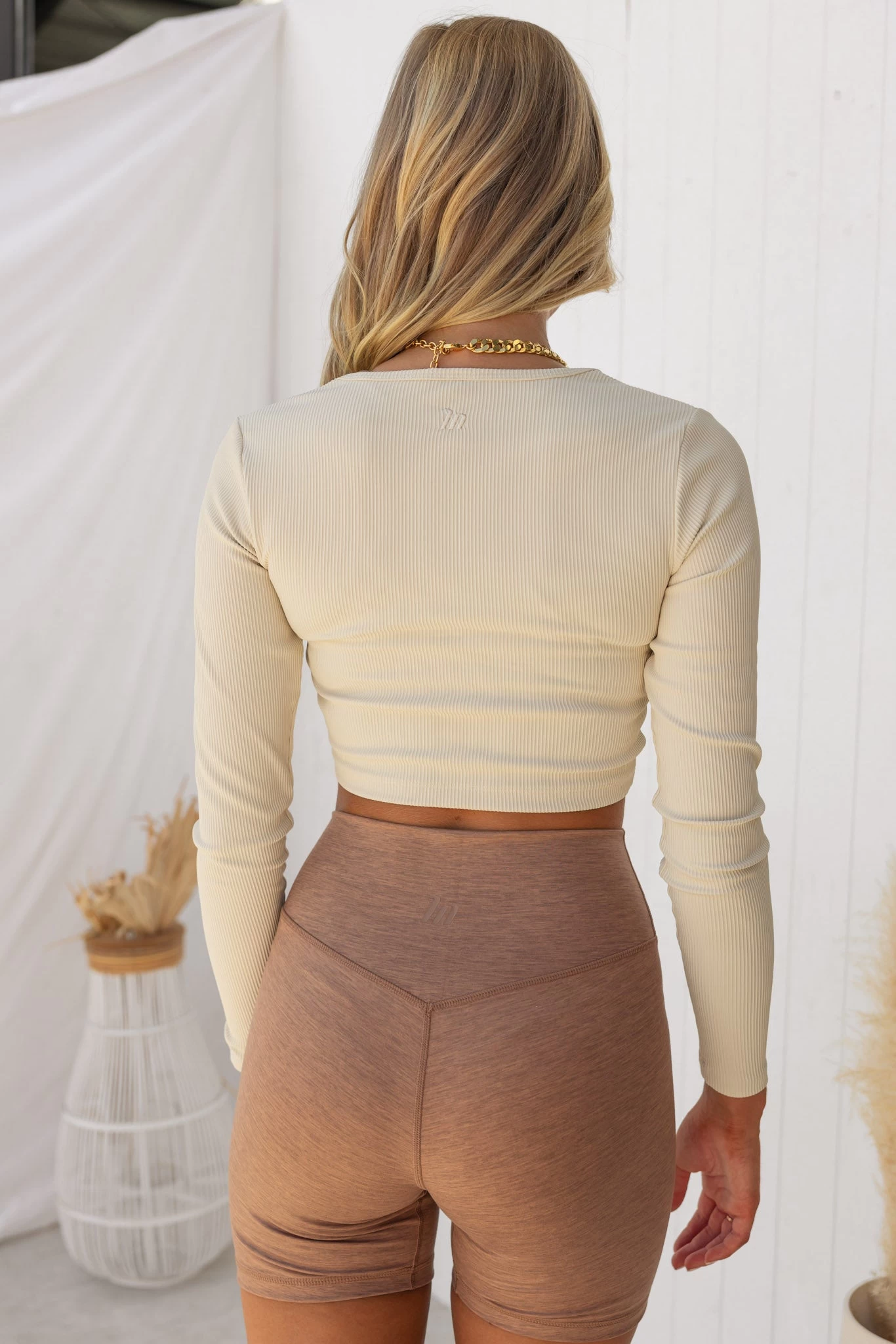 Align Cropped Rib Top - Cream 3 Align Cropped Rib Top - Cream - Image 3