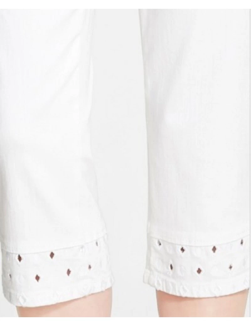 NYDJ - Ariel Diamond Eyelet Crop In White *M77L93DT4426 2 NYDJ - Ariel Diamond Eyelet Crop In White *M77L93DT4426 - Image 2