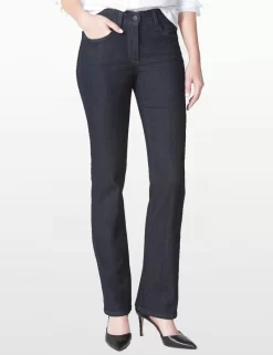 NYDJ - Barbara Bootcut Jeans In Dark Wash With Embellished Pockets *10232T961