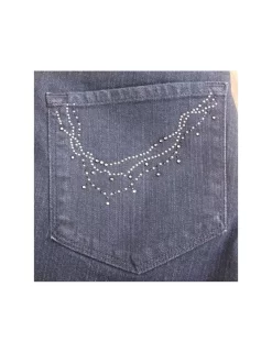 NYDJ - Marilyn Straight Leg In Blue Black With Embellished Pockets *70227T301