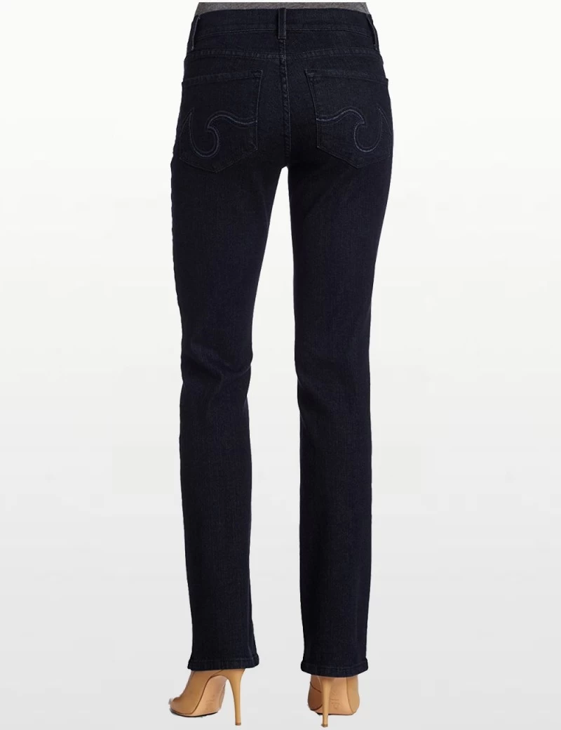 NYDJ - Marilyn Straight Leg In Blue Black With Embroidery ( Petites ) *P70227T733 2 NYDJ - Marilyn Straight Leg In Blue Black With Embroidery ( Petites ) *P70227T733 - Image 2