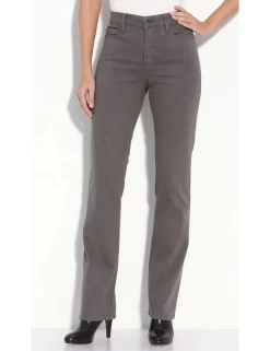 NYDJ - Marilyn Straight Leg Jeans In Gray With Embellishments *431130