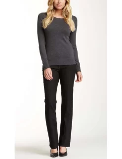 NYDJ - Marilyn Straight Leg Jeans In Black Enzyme Wash With Embellishments *28227T3199