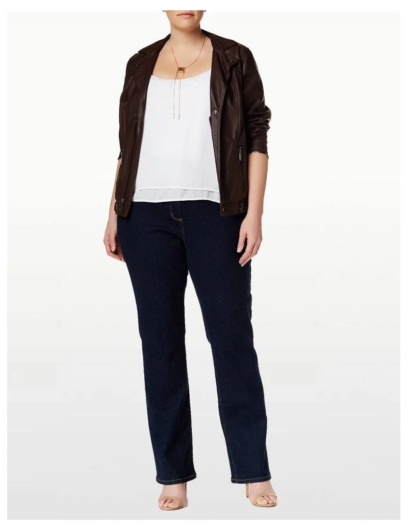 NYDJ - Marilyn Straight Leg Jeans In Blue Black ( Plus ) *W731 2 NYDJ - Marilyn Straight Leg Jeans In Blue Black ( Plus ) *W731 - Image 2