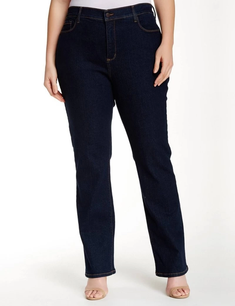 NYDJ - Marilyn Straight Leg Jeans In Blue Black ( Plus ) *W731 1 NYDJ - Marilyn Straight Leg Jeans In Blue Black ( Plus ) *W731