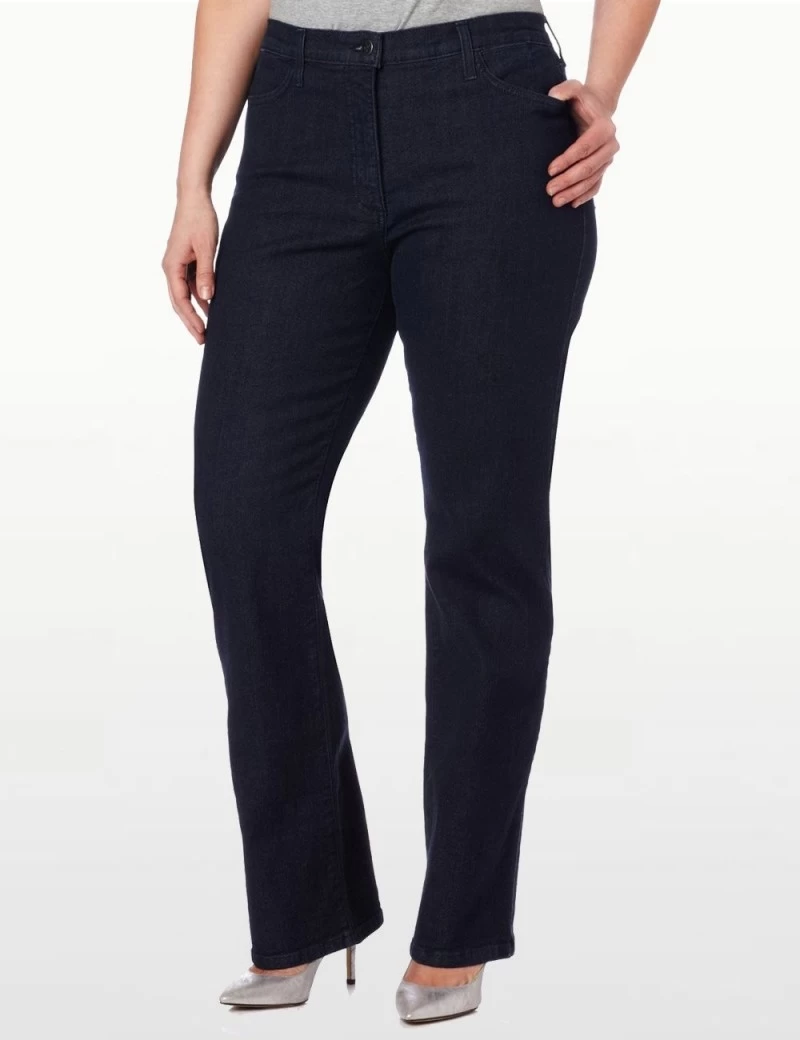 NYDJ - Marilyn Straight Leg Jeans In Blue Black With Tonal Stitching ( Plus ) *W731T 1 NYDJ - Marilyn Straight Leg Jeans In Blue Black With Tonal Stitching ( Plus ) *W731T