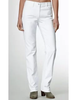 NYDJ - Marilyn Straight Leg Jeans In White With Embellished Pockets *55227T3005 -Sportswear Shop nydj marilyn white embellished straight leg jeans 55227t3005 1