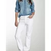 NYDJ - Marilyn Straight Leg Jeans In White With Embellished Pockets *55227T3005