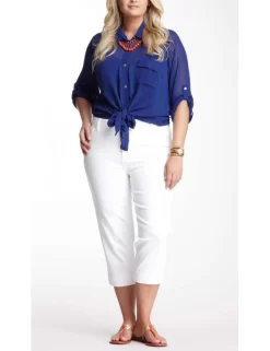 NYDJ - Nicole Cropped Capri's In White ( Plus ) *W55321T829