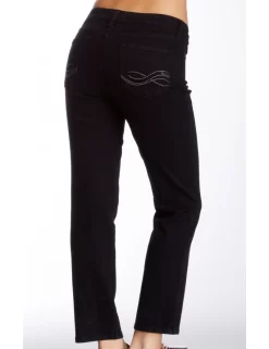 NYDJ - Sheri Slim Leg Jeans - Black With Embroidery *40265DT3214