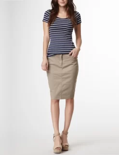 NYDJ - Stretch Twill Chino Skirt In Mushroom *52271