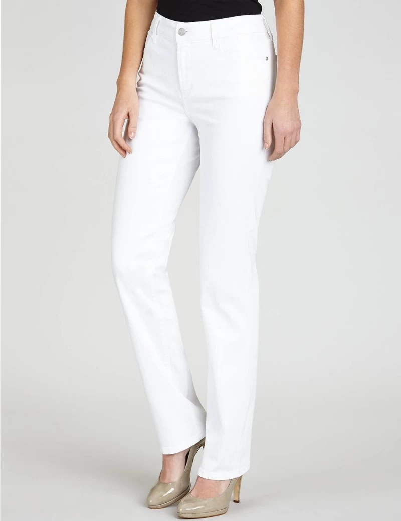 NYDJ - Marilyn Straight Leg Jeans In White ( Petites ) *P55227 2 NYDJ - Marilyn Straight Leg Jeans In White ( Petites ) *P55227 - Image 2